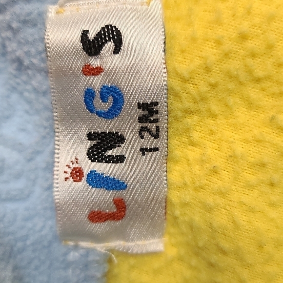 Ling's 2 Pc. Fleece Set Blue/Yellow Embroidered Dogs Embossed Design Sz 12M EUC - Picture 10 of 10
